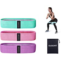 Oudort Bandas de Resistencia- Set de 3 Bandas Elásticas Fitness y Musculación de Tela 3 Niveles con Bolsa para…